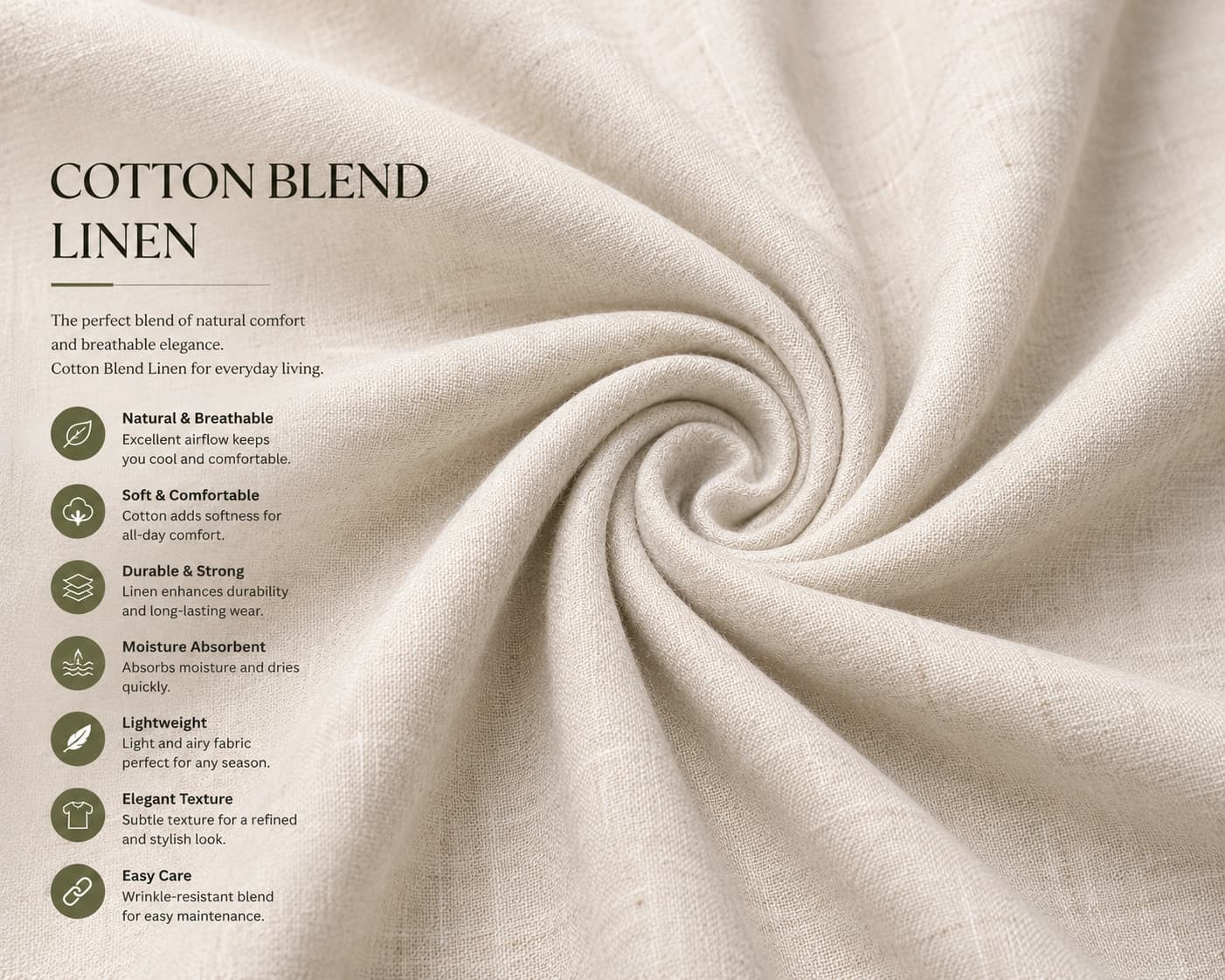 Cotton Blend Linen fabric texture